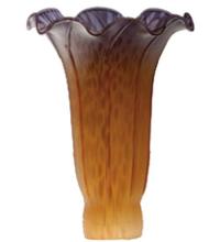 Meyda Yellow 10177 - 4" Wide X 6" High Amber/Purple Pond Lily Shade