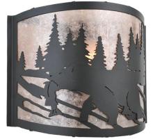 Meyda Yellow 107450 - 12"W Grizzly Bear Left Wall Sconce