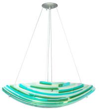 Meyda Yellow 108133 - 30"W Metro Fusion La Spiaggia Glass Inverted Pendant