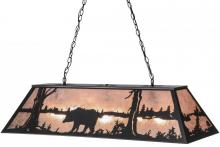 Meyda Yellow 110854 - 48"L Bear at Lake Oblong Pendant