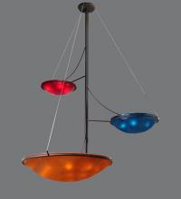 Meyda Yellow 111015 - 86"W Metro Fusion The Third Demension 3 Arm Glass Chandelier