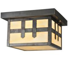 Meyda Yellow 112385 - 10"Sq Hyde Park Double Cross Mission Flushmount