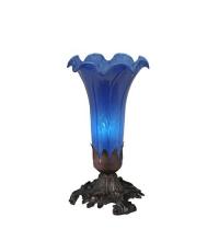 Meyda Yellow 11262 - 8" High Blue Tiffany Pond Lily Victorian Accent Lamp