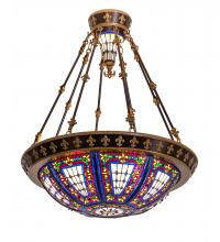 Meyda Yellow 115301 - 28" Wide Fleur-de-lis Semi-Flushmount