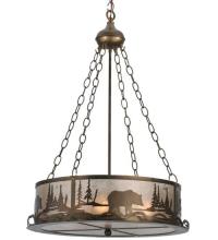 Meyda Yellow 117014 - 21"W Bear at Lake Inverted Pendant