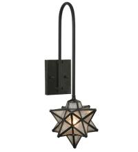 Meyda Yellow 119794 - 9"W Moravian Star Clear Seeded Curved Arm Wall Sconce