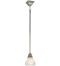 Meyda Yellow 129072 - 5"Sq Bungalow White Alabaster Swirl 1 LT Mini Pendant