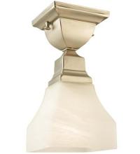 Meyda Yellow 129075 - 5" Square Bungalow White Alabaster Swirl Flushmount