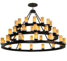 Meyda Yellow 130509 - 70" Wide Loxley Horizon Ring 42 Light Three Tier Chandelier