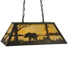 Meyda Yellow 130626 - 33" Long Bear at Lake Oblong Pendant