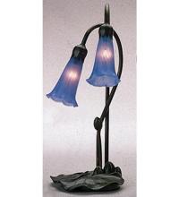 Meyda Yellow 13064 - 16" High Blue Pond Lily 2 LT Accent Lamp