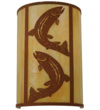 Meyda Yellow 130803 - 12"W Leaping Trout Wall Sconce