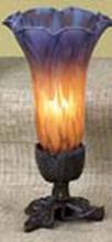 Meyda Yellow 13380 - 7" High Amber/Purple Pond Lily Victorian Mini Lamp