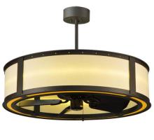 Meyda Yellow 133804 - 37" Wide Smythe Craftsman Chandel-Air
