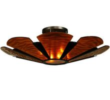 Meyda Yellow 135083 - 48.75"W Metro Fusion Elite Glass Semi-Flushmount