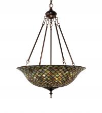 Meyda Yellow 135825 - 20" Wide Tiffany Fishscale Inverted Pendant