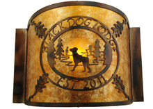 Meyda Yellow 136458 - 12"W Personalized Black Dog Lodge Wall Sconce