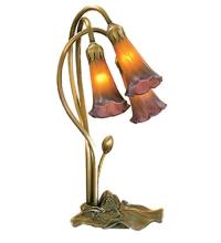 Meyda Yellow 13674 - 16" High Amber/Purple Pond Lily 3 LT Table Base