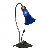 Meyda Yellow 13739 - 16" High Blue Tiffany Pond Lily Accent Lamp