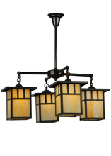 Meyda Yellow 137579 - 31"W Hyde Park Double Bar Mission 4 LT Chandelier