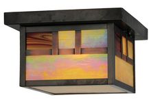 Meyda Yellow 141353 - 10"Sq Hyde Park Double Bar Mission Flushmount