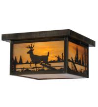 Meyda Yellow 142324 - 12"Sq Hyde Park Deer Creek Flushmount