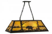 Meyda Yellow 145980 - 39"L Bear at Lake Oblong Pendant
