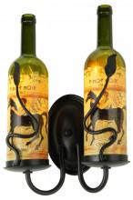 Meyda Yellow 148858 - 9"W Tuscan Vineyard Personalized 2 LT Wine Bottle Wall Sconce
