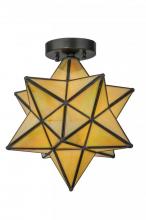 Meyda Yellow 148883 - 12"W Moravian Star Beige Iridescent Flushmount