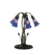 Meyda Yellow 14995 - 17" High Blue Pond Lily 5 LT Accent Lamp
