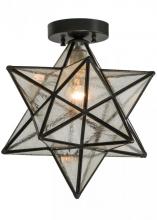 Meyda Yellow 150958 - 12"W Moravian Star Clear Seedy Flushmount