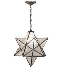 Meyda Yellow 15151 - 24"W Moravian Star Clear Seeded Pendant