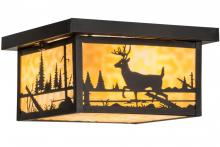 Meyda Yellow 153550 - 12"Sq Hyde Park Deer Creek Flushmount