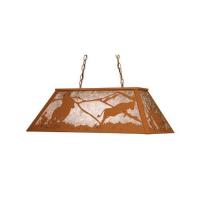 Meyda Yellow 15504 - 33"L Cowboy & Steer Oblong Pendant