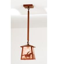 Meyda Yellow 15507 - 7.5"Sq Cowboy & Steer Pendant