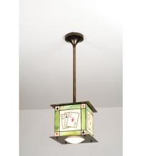 Meyda Yellow 15544 - 10" Square Poker Face Mini Pendant
