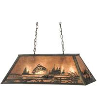 Meyda Yellow 15680 - 33" Long Leaping Trout Oblong Pendant