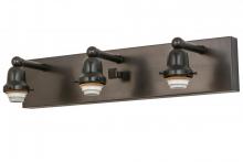 Meyda Yellow 156845 - 24"W Craftsman Brown on Brass 3 LT Vanity Hardware