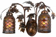 Meyda Yellow 157211 - 20"W Oak Leaf & Acorn 2 LT Wall Sconce