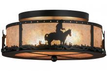 Meyda Yellow 158522 - 16" Wide Cowboy & Steer Flushmount