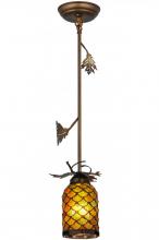 Meyda Yellow 159196 - 7.5"W Oak Leaf Mini Pendant