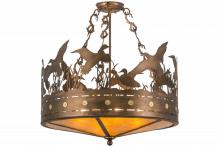 Meyda Yellow 160003 - 24"W Ducks in Flight Semi-Flushmount