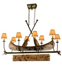 Meyda Yellow 161863 - 52"L Personalized Canoe 8 LT Oblong Chandelier
