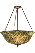 Meyda Yellow 162424 - 24"W Tiffany Fishscale Semi-Flushmount