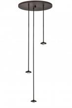 Meyda Yellow 162955 - 24"W Mahogany Bronze 3 LT Cascading Pendant Hardware