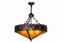 Meyda Yellow 163113 - 24" Wide Craftsman Target Inverted Pendant