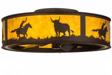 Meyda Yellow 163131 - 36"W Cowboy & Steer Chandel-Air