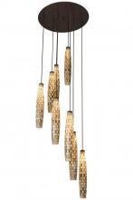 Meyda Yellow 163901 - 48" Wide Checkers 8 Light Cascading Pendant