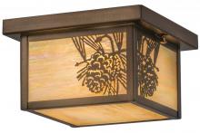 Meyda Yellow 164288 - 10"Sq Hyde Park Winter Pine Flushmount