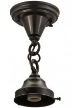 Meyda Yellow 165491 - 5"W Revival Craftsman Brown on Brass 1 LT Flushmount Hardware